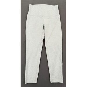 FLEO Leggings Womens Medium Light Gray Cropped Capri CrossFit Gym Workout Pant